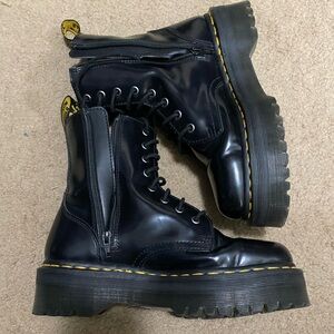 Black Leather Combat Boots